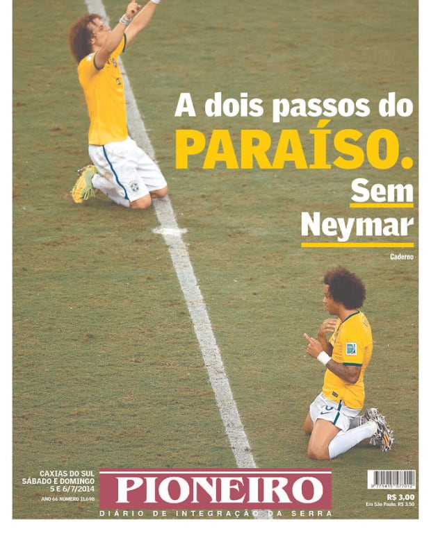 Two Steps From Paradise. Without Neymar, reads Pioneiro (Caxias do Sul, Brazil)