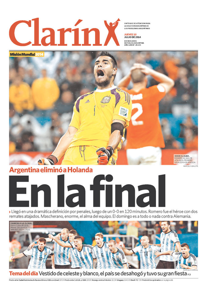 In the final, reads Clarin (Argentina)
